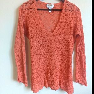 Talbots knitted crochet top